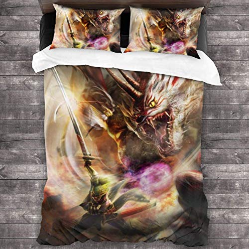 Ropa de Cama Funda nórdica Juego de 3 Piezas Toukiden Kiwami Ropa de Cama Juegos de Funda nórdica para niños Mujeres Hombres