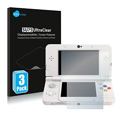 savvies Protector Pantalla Compatible con Nintendo New 3DS (6 Unidades) Pelicula Ultra Transparente