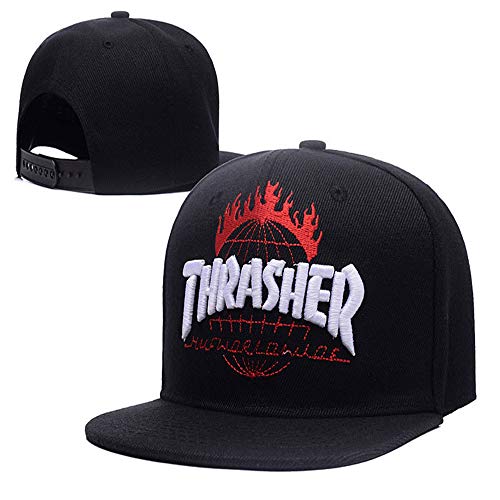 sdssup Gorra Flame Hip Hop Tide Gorra de béisbol American Bend Retro Cap Hat 25 Ajustable