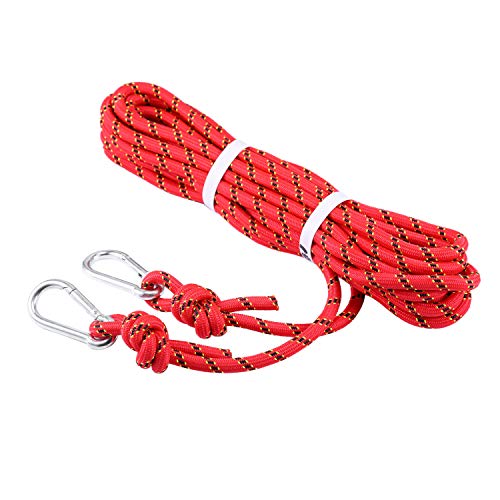 Selighting Cuerda de Seguridad Cuerda de Escalada Profesional de Alta Resistencia para Escalar al Aire Libre y en Interiore Perfessional Rappelling Auxiliar, 10 mm de Diámetro (20m, Rojo)