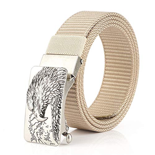 SHABI Cinturón Tejido Informal Retro Casual All-Match Men's Cinturón Cinturón Cinturón Automático Cinturón Damas Nylon Cinturón Antiguo Hebilla de Plata Accesorios personales