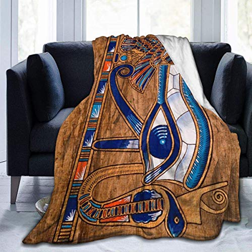 Shichangwei Flannel Blanket Super Soft Flannel Blanket Comfort Cozy Throw Blanket Lightweight Blanket， Egyptian Horus Eye