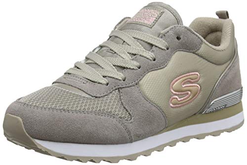 Skechers Retros-OG 85-Goldn Gurl, Zapatillas Mujer, Beige (Nat Black Suede/Nylon/Mesh/Rose Gold Trim), 37 EU