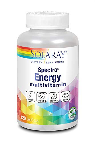 Solaray Spectro Energy! Multi-Vita-Min | Ingredientes Verdes, Base Herbaria y Mezcla de Enzimas Digestivas | Apto Para Veganos | 120 VegCaps