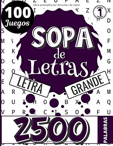 Sopa de Letras: Adultos y Mayores - Letra Grande & Gran Formato | V1 : 100 Juegos & 2500 Palabras | Pasatiempos para Adultos - Busqueda de Palabras | Idea Regalo para las Vacaciones o un Viaje