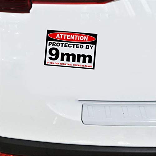 sticker carro Accesorios Para El Automóvil Protegido 9 Mm Etiqueta De Advertencia Pistola Pistola Caja Caja De Munición Segura 9Mm Enmienda Calcomanía 13Cm X 9.75Cm Para La Etiqueta