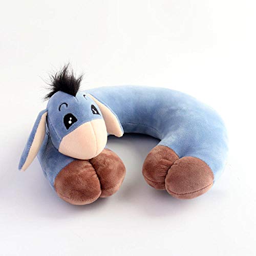 stogiit Cute Dibujos Animados Almohada En Forma De U Rosa Hipopótamo Peluche De Algodón PP Trabajadores De Oficina Almuerzo Descanso Viaje Cuello Almohada Azul Burro 30 Cm