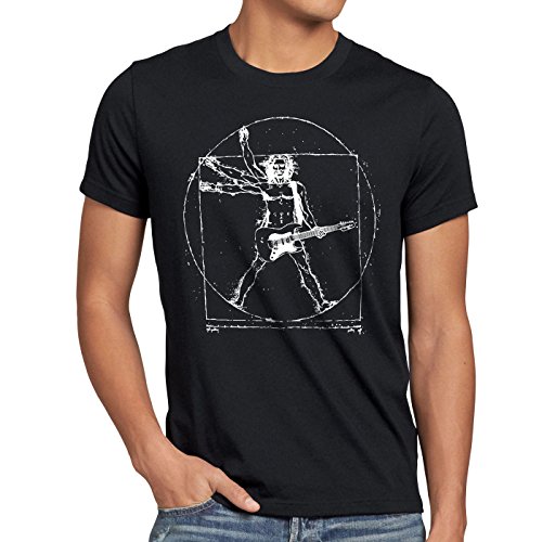 Style3 Da Vinci Rock, Camiseta para Hombre, Negro, L