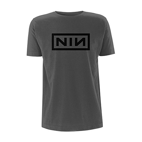 Tee Shack Grey Nine Inch Nails Trent Reznor Logo Oficial Camiseta para Hombre (Large)