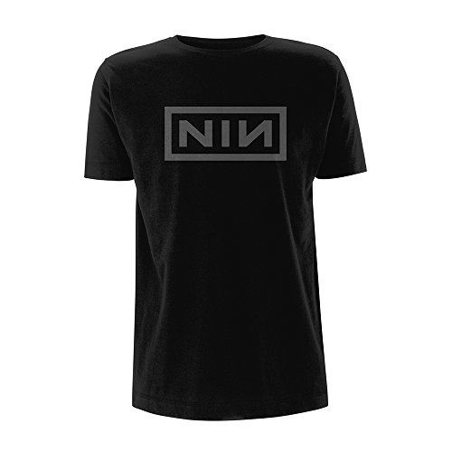 Tee Shack Grey on Black Nine Inch Nails Trent Reznor Logo Oficial Camiseta para Hombre (Medium)