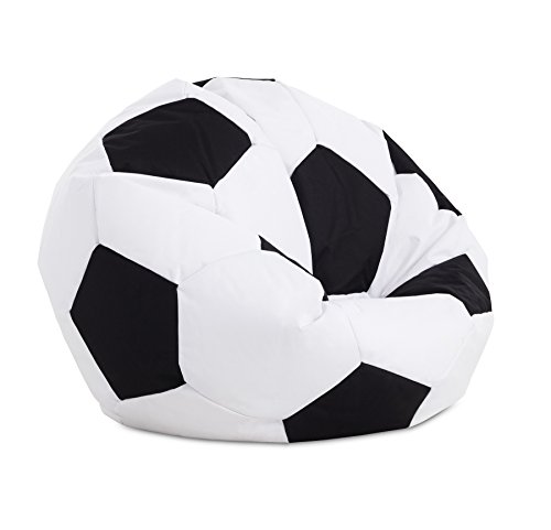 Textilhome - Balón PUF de Futbol Pelota de Puff, 90cm Diametro. Divertido, Resistente, Doble repunte.