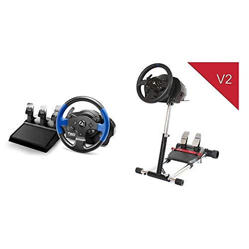 ThrustMaster T150 Pro Force Feedback - Volante PS4/PS3/PC, 3 Pedales, Licencia Oficial Playstation + Wheelstandpro WSP-T300TX Wheel Stand Pro Deluxe v2- Soporte para Volante