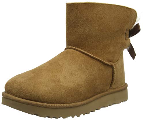 UGG Female Mini Bailey Bow II Classic Boot, Chestnut, 6 (UK)