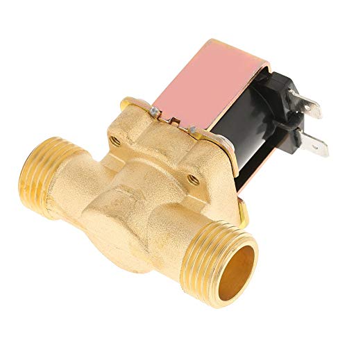 Válvula solenoide eléctrica, 1/2"DC 12V Válvula solenoide eléctrica de latón normalmente cerrada para control de agua, resistencia al desgaste, anticorrosión y resistencia a altas temperaturas