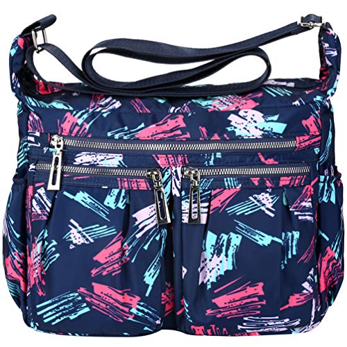 Vbiger Bolso Bandolera Mujer Grande Impermeable Nylon Bolso de Hombro Casual Bolsos de Mujer Bolso Shopper (Azul)