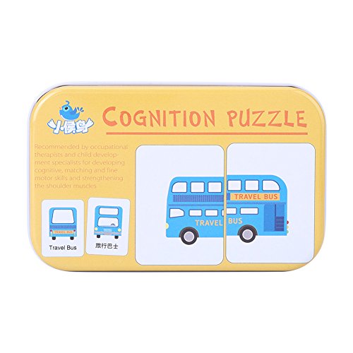 Vehículo/Animal/Frutas/Productos Vivos Formación De Aprendizaje Tarjetas De Memoria Bebé Early Educational Anti-Tear Matching Puzzle Tarjetas Cognitiva (Vehicle)