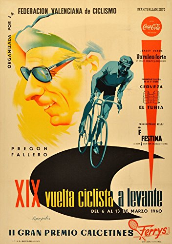 Vintage Cycling The 1960 XIX VUELTA CICLISTA A LEVANTE. II GRAN PREMIO CALCENTINES ESPAÑA 250 g/m² - Póster de reproducción A3