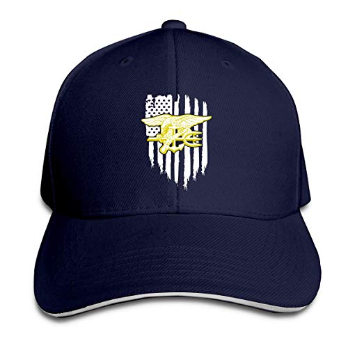 wu US Navy Seals Fuerzas Especiales Bandera Americana Hombres Ajustable Gorra de béisbol de Perfil bajo Sombrero de papá