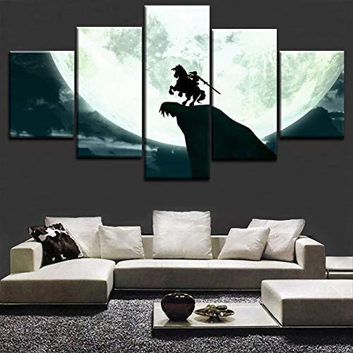 XLST HD Impreso Lienzo 5 Panel The Legend of Zelda Twilight Princess Game Cuadros Modulares Arte Decoración del Hogar,A,10X15X210X20X210X25X1