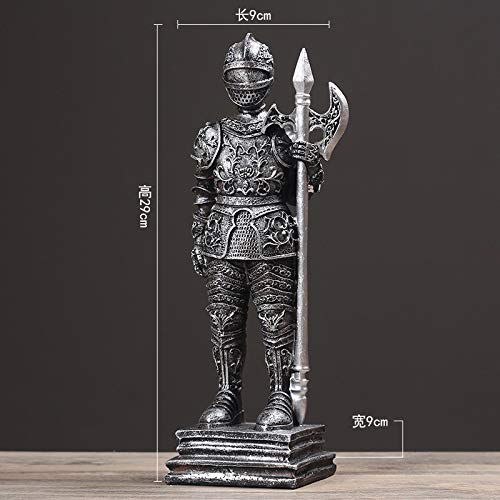 YACAOS Adornos Estatuas   Escultura Medieval Retro Romano Romántico Soldado Decorativo Adornos Decorativos Caballero Hogar Sala de Estar Ventana Apoyos Regalos