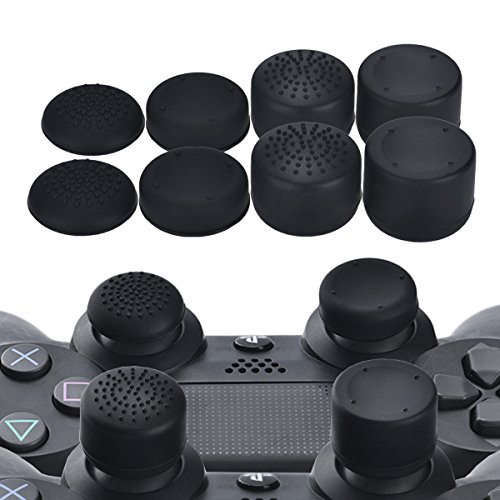 YoRHa Profesional Thumb Grips Thumbstick de los pulgares Cubierta del joystick (negro) Extra alto 8 Unidades Paquete Para PS4, Switch PRO, PS3, Xbox 360, Wii U tablet, PS2 Mando