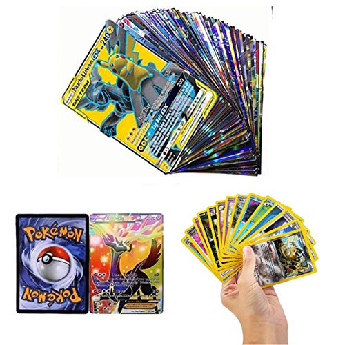 zhybac 100 Pokemon Card,Tarjetas de Pokemon,100 Piezas Pokemon Cartas, Pokemon Trading Cards, Juego de Cartas, Cartas Coleccionables,Trainer Cartas, Cartas Pokémon Game Battle Card, Regalos para niños