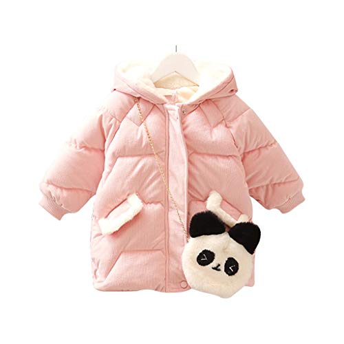 ZNZN Niños Abajo Chaqueta Chaqueta De Plumas Abrigo De Invierno Caliente con Capucha con Capucha Chaqueta De Soplado Grueso Abrigo Ropa Acolchada (Color : Pink, tamaño : 100)