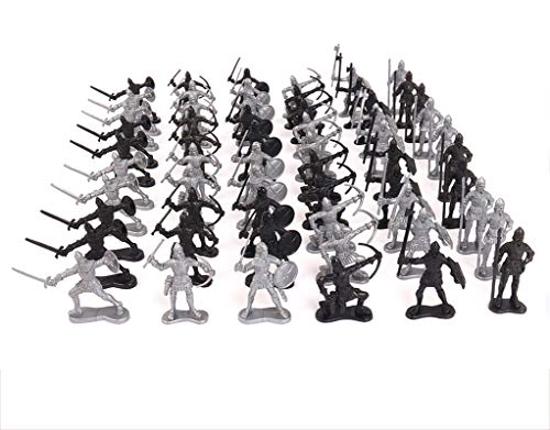 ZXCWE Soldados Figuras Militares Juguete Soldados Arcaicos De La Edad Media Knights 60 Piezas Figuras Regalos Creativos Medieval