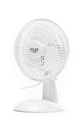 Adler AD7301 Portatil de Escritorio, 15cm, 30W, 2 Velocidades, Ventilador de Mesa de Ø15cm, 15 cm