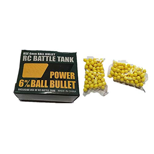 AEDWQ BB 6mm De Plástico Bala Pulido PCS 1000, Henglong Remoto del Tanque De Control Original BB Bala Universal Amarillo (5 Cajas De 10 Paquetes)