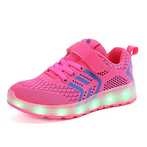 Aizeroth-UK LED Light up Trainers 7 Colors Luminous Flashing USB Charge Breathable Sport Running Shoes Gymnastic Tennis Sneakers Best Gift for Boys and Girls Birthday