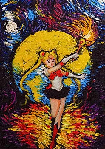 AJleil Puzzle 1000 Piezas Cuadro de Sailor Moon Pintura Decorativa Pintura de Arte de animación Japonesa Puzzle 1000 Piezas Adultos Juego de Habilidad para Toda la Familia, colorido50x75cm(20x30inch)