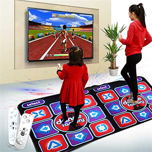 Alfombra de Baile Doble para Adultos, niños, Alfombra de Juego Musical somatosensorial, Manta de Bailarina, máquina de Baile inalámbrica, computadora de TV, Juego de Doble Uso (95 x165 CM)