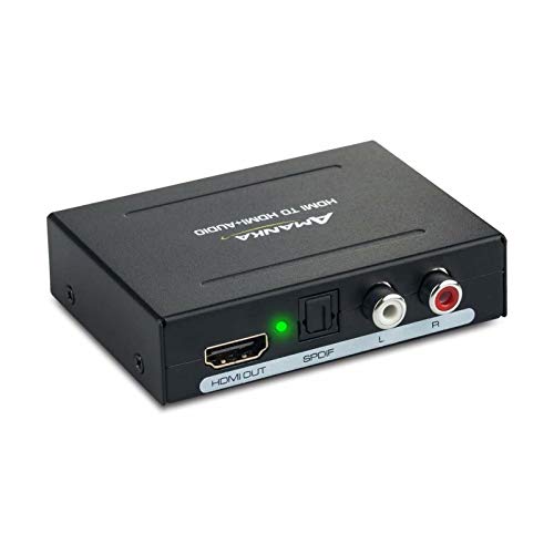 AMANKA Convertidor de audio digital HDMI a HDMI con cable USB compatible con 1080P para APPLE TV, Blu Ray, reproductor de DVD, Xbox One, Sky HD Box, PS3 y PS4  Negro