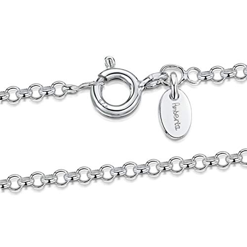 Amberta® Joyería - Collar - Fina Plata De Ley 925 - Cadena de Rolo - 1 mm - 40 45 50 55 60 70 cm (70cm)