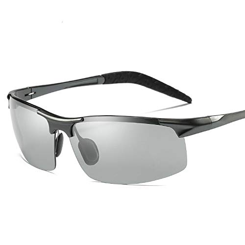 AORON - Gafas de sol fotocromáticas para hombre, marco de aluminio UV400, gafas de protección solar para hombre