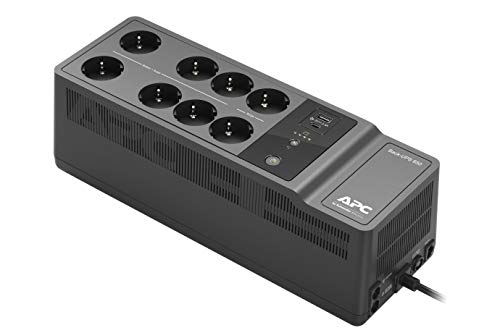 APC Back-UPS Essential BE850G2-FR - Inversor de sobretensión con batería de Reserva de 850 VA (8 Tomas, protección contra sobretensión, 2 Puertos USB rápidos Type-A y Type-C)