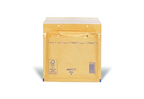 Arofol 2FVAF000013 - Sobres acolchados (CD, 100 unidades, 180 x 165 mm), color amarillo y marrón