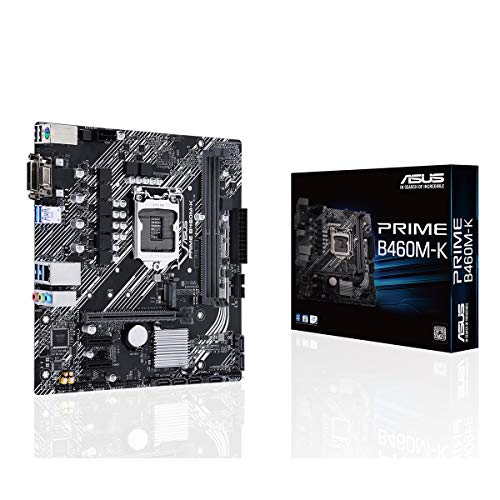 ASUS Prime B460M-K - Placa Base mATX Intel de 10a Gen LGA 1200, soportel M.2, DDR4 2933 MHz, LAN 1Gb, DVI/VGA, 2 x USB 3.2 Gen 1 Frontales soporta Intel Optane