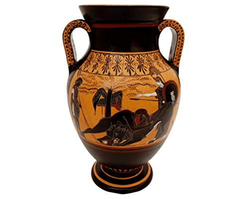 Ático figura Negro Amphora 31cm, Hércules que estrangula el León de Nemea