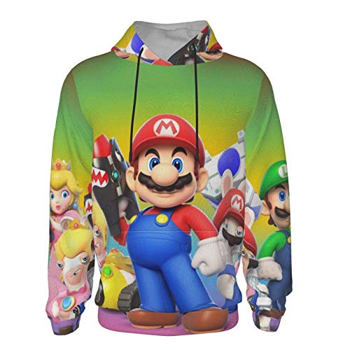 BINSNOW Mario Raving Rabbids Sudaderas con Capucha para Adolescentes Sudaderas con Capucha con Estampado 3D Sudaderas con Capucha Cómodas Chaqueta para niños niñas de 10 a 13 años