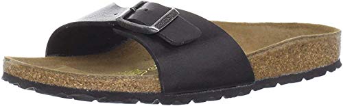 Birkenstock Madrid Birko-Flor - Sandalias de pala unisex, color negro, talla 38