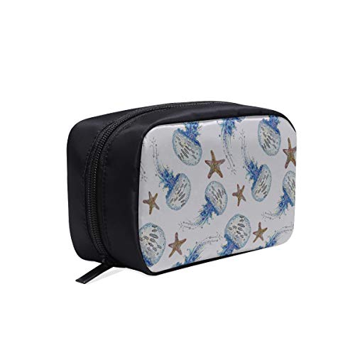 Bolsa para niñas Moda Ocean Jellyfish Sea Star Bolsas de viaje Maquillaje Hombre Artículos de tocador Bolsa de viaje Bolsa de aseo para niños Bolsas de cosméticos Estuche multifunción Mujer Bolsa de