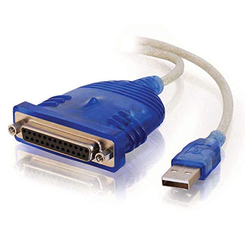 C2G USB 1284 DB25 Parallel Printer Adapter - Adaptador para Cable (USB-A, DB25, Azul, Macho/Macho, Windows 98, Me, 2000, XP, Vista)