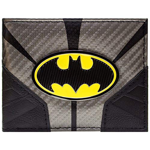 Cartera de DC Batman Símbolo hasta Traje Plata