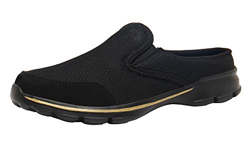 ChayChax Zapatillas de Estar por Casa para Mujer Hombre Zuecos Cómodos Suave Pantuflas de Interior Exterior Antideslizante Ligero Planos Zapatos de Casa, Negro A, 39 EU