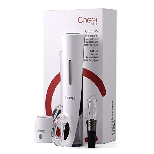 Cheer moda Set de regalo de abridor de vino, abridor de vino, aireador, conservador al vacío y cortador de láminas, accesorios de vino 4 en 1