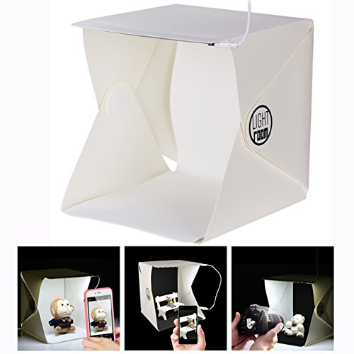 Cisixin Caja de Luz Fotografia portátil, Kit Estudio Fotografia con Dos Fondos Negro/Blanco