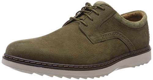 Clarks Un Geo Lace, Zapatos de Cordones Derby Hombre, Verde (Dark Olive Nubuck-), 40 EU