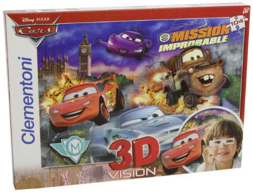 Clementoni 20043.6 Magic 3D - Puzzle en 3D diseño de Cars 2: "We`ll keep you in the Race" (104 piezas) [Importado de Alemania]